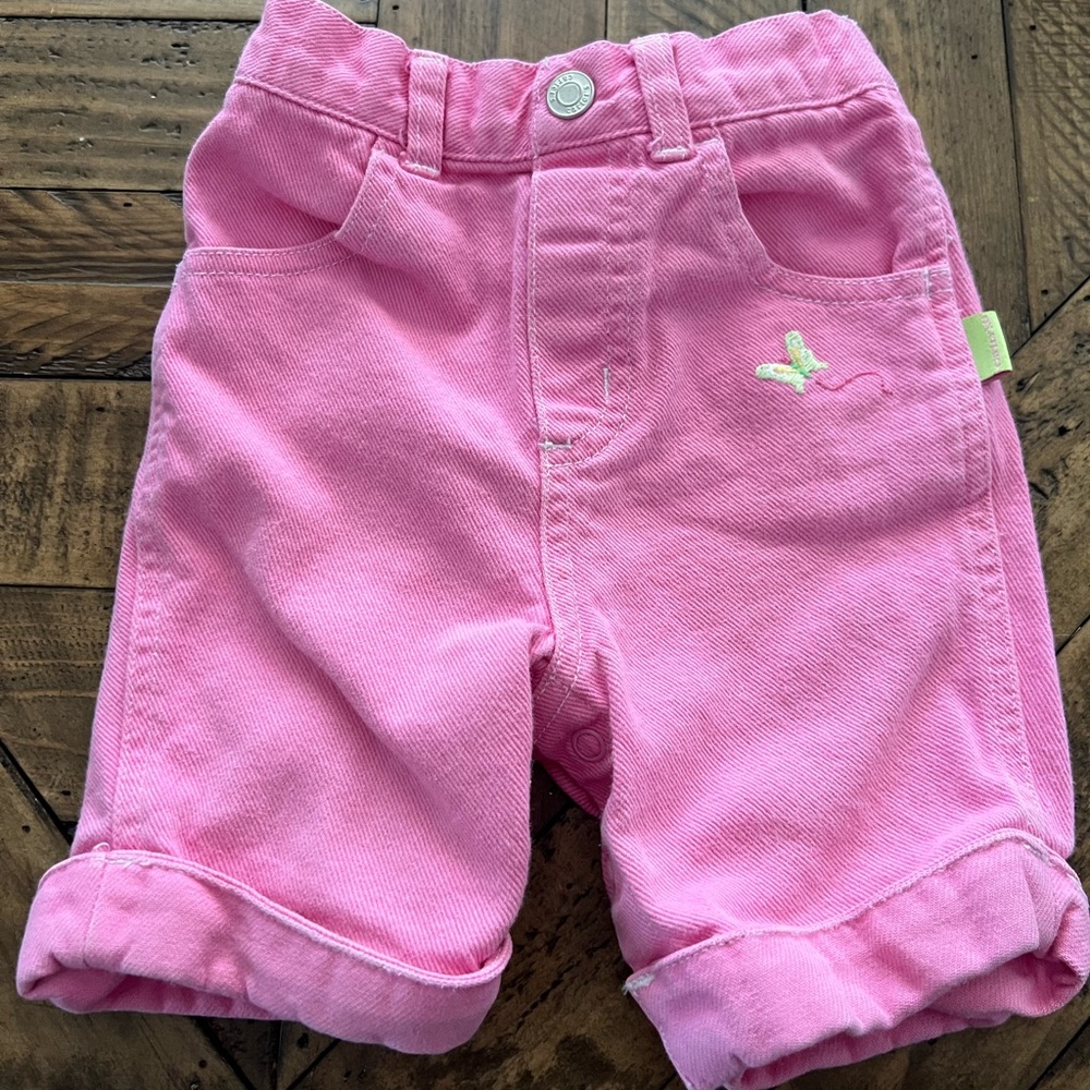 Vintage Pink Carter’s Butterfly Embroidered Detail, Baby Girl, Size 12 Months